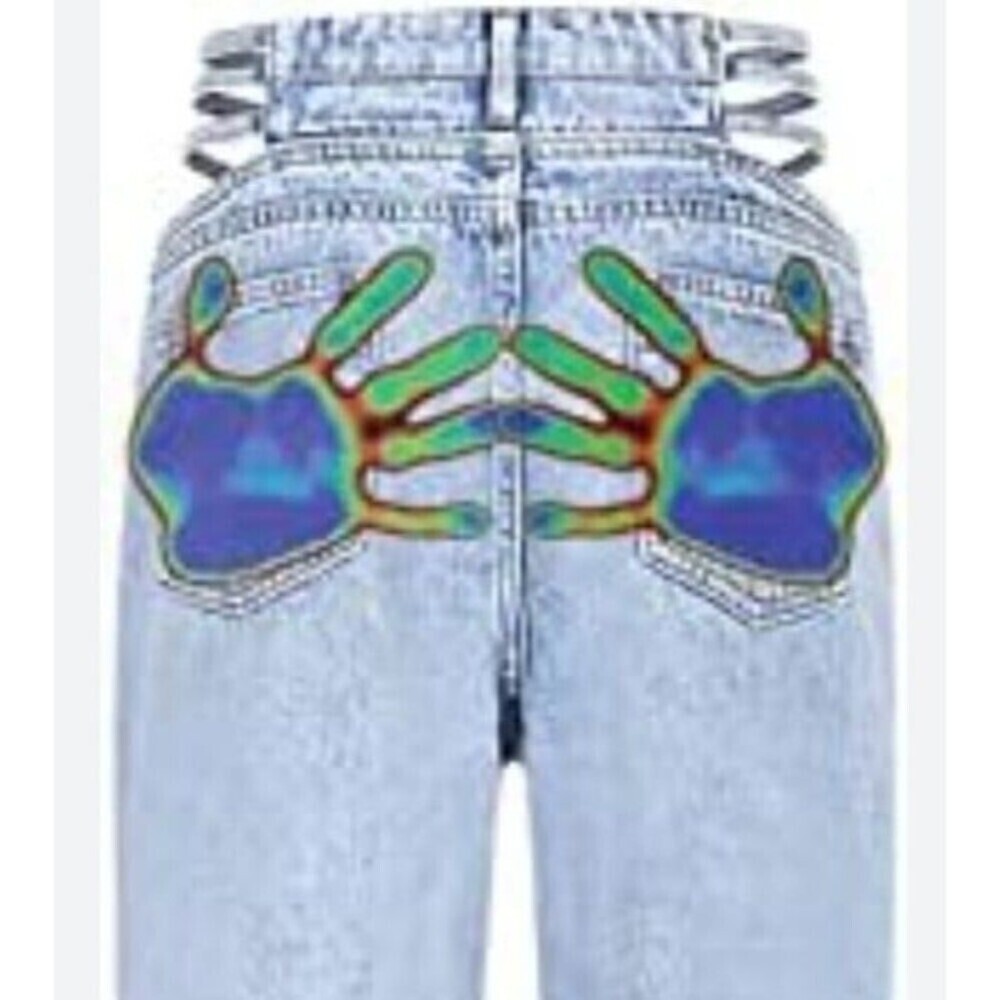 Cape Clique (NEW) Handprint Cutout Jeans Size M